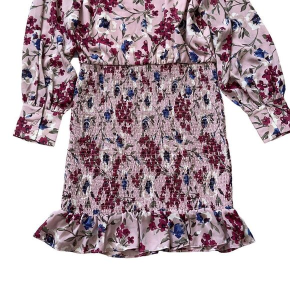 Melloday Pink Floral Smocked Skirt Dress MEDIUM NWT - Picture 8 of 16